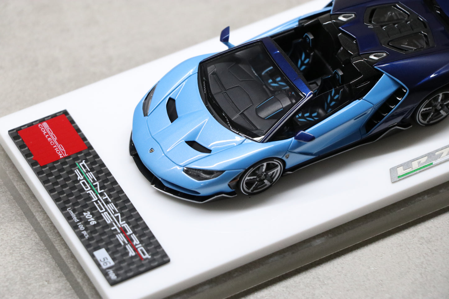 Make Up Eidolon Lamborghini Centenario Roadster LP770-4 2016 Rear Wing up in Blu Cepheus & Blu Hera