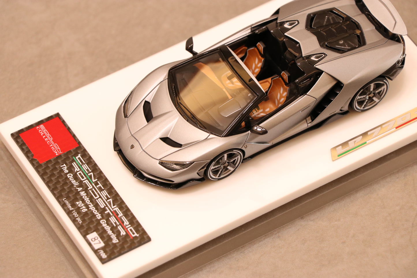 Make Up Eidolon Lamborghini Centenario Roadster LP770-4 2016 Rear Wing up in Argent Centenario