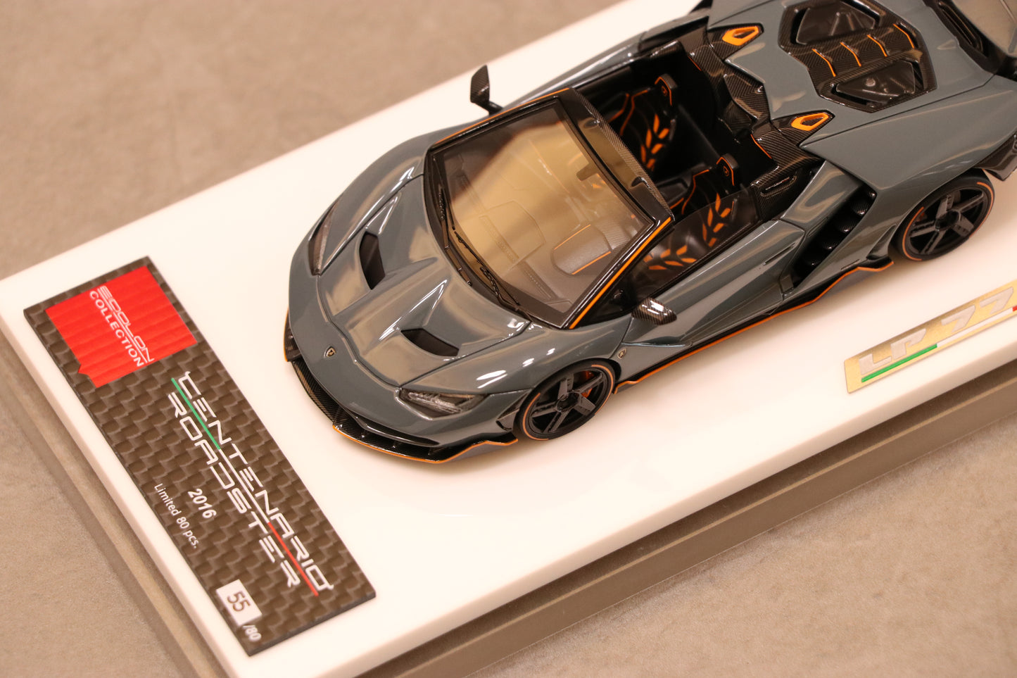 Make Up Eidolon Lamborghini Centenario Roadster LP770-4 2016 Rear Wing up in Grigio Telesto