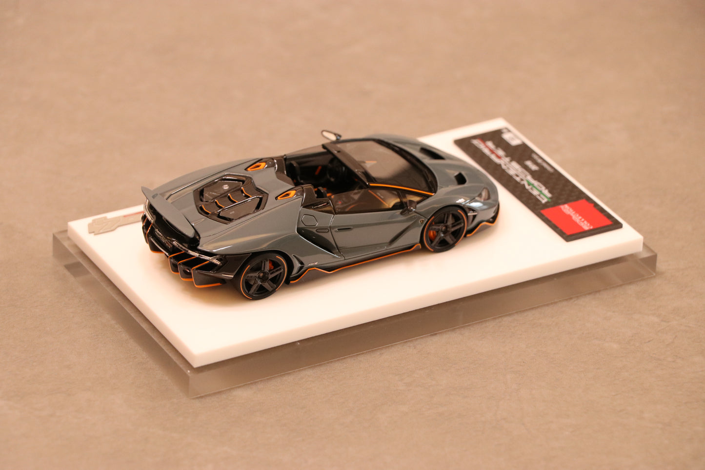 Make Up Eidolon Lamborghini Centenario Roadster LP770-4 2016 Rear Wing up in Grigio Telesto