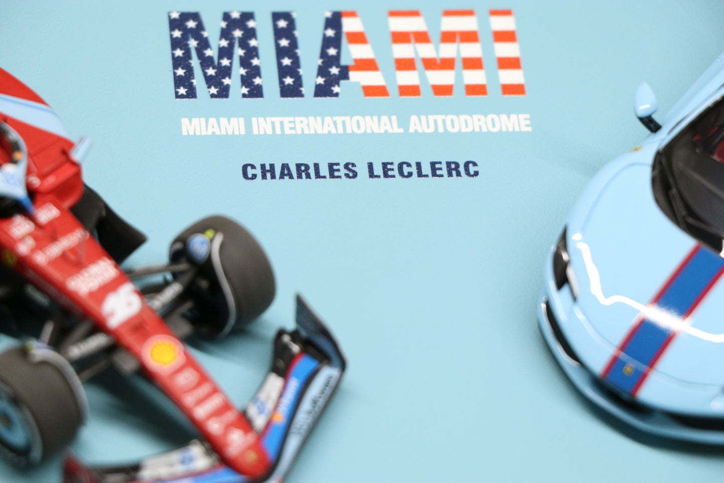 BBR Ferrari SF-24 and 296 GTS special livery Miami GP 2024 customized for Leclerc -Limited 50 PCS