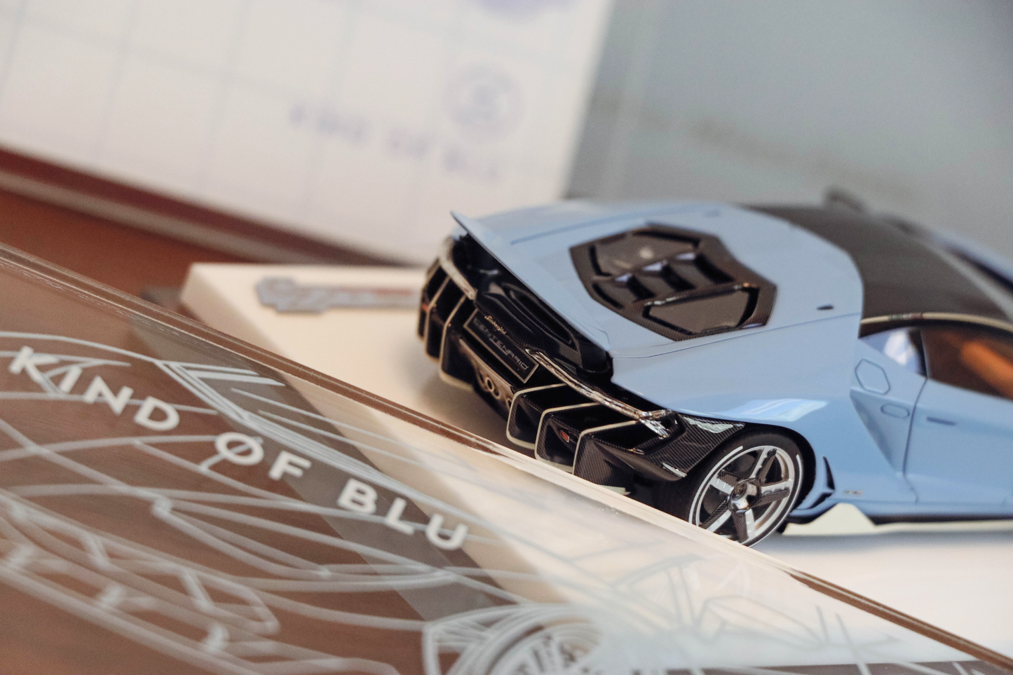-BACK IN STOCK- Make Up Eidolon Collection Lamborghini Centenario LP770-4 2016 Rear Wing up Cielo Blu