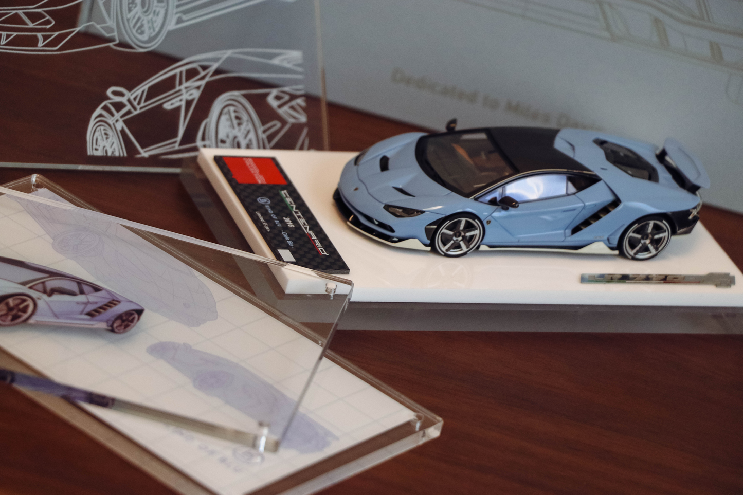 -BACK IN STOCK- Make Up Eidolon Collection Lamborghini Centenario LP770-4 2016 Rear Wing up Cielo Blu