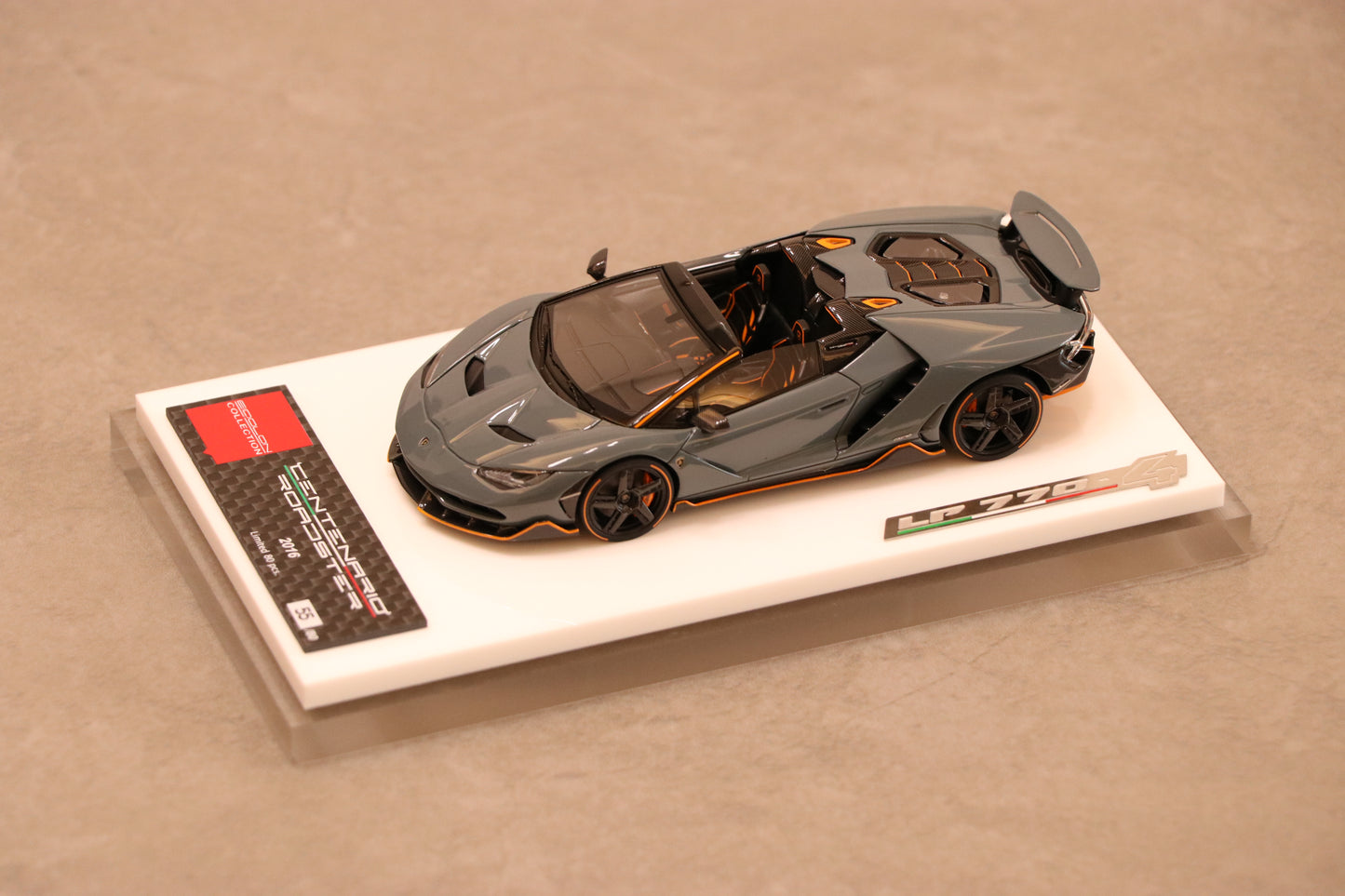 Make Up Eidolon Lamborghini Centenario Roadster LP770-4 2016 Rear Wing up in Grigio Telesto