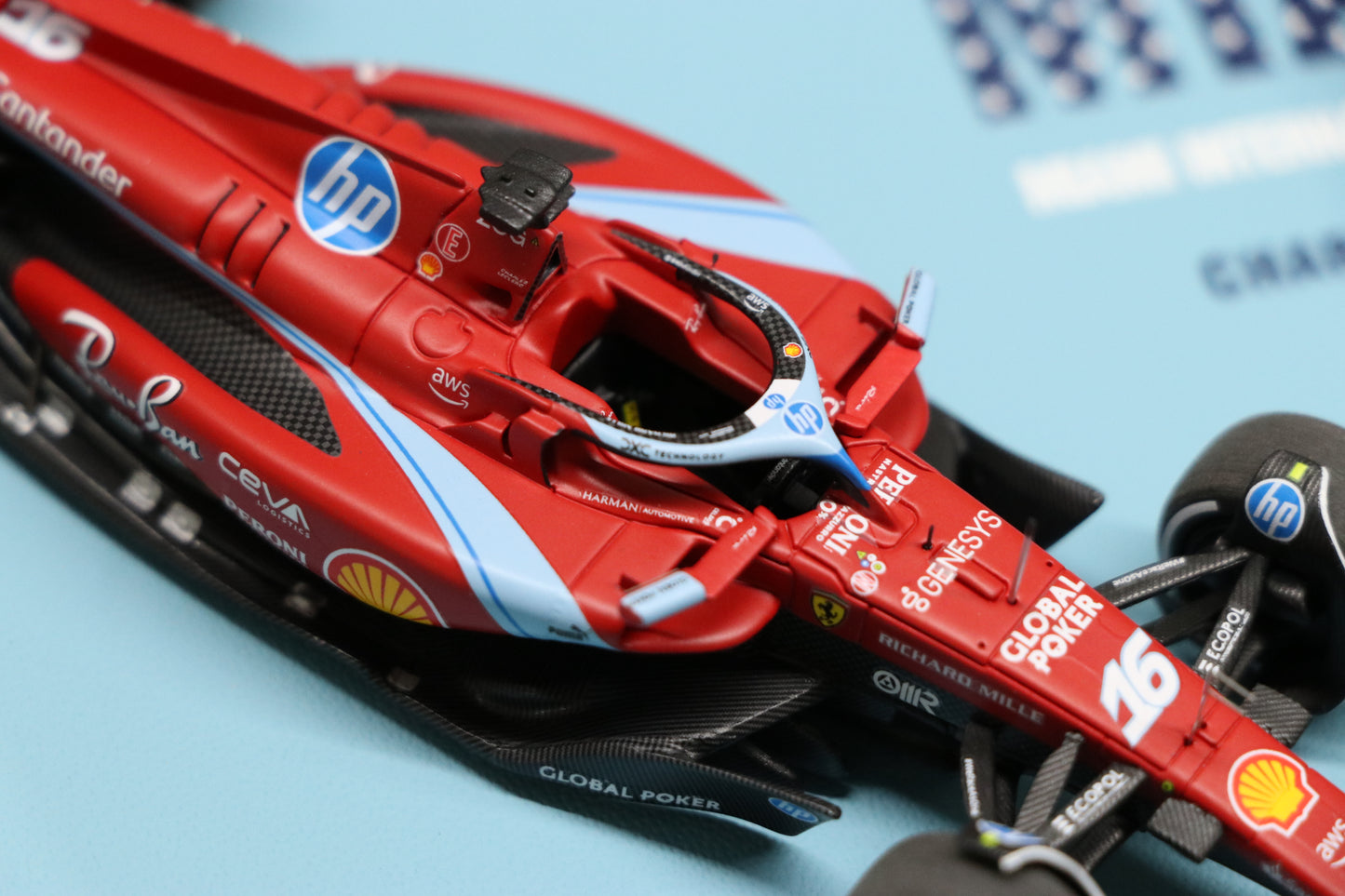 BBR Ferrari SF-24 and 296 GTS special livery Miami GP 2024 customized for Leclerc -Limited 50 PCS