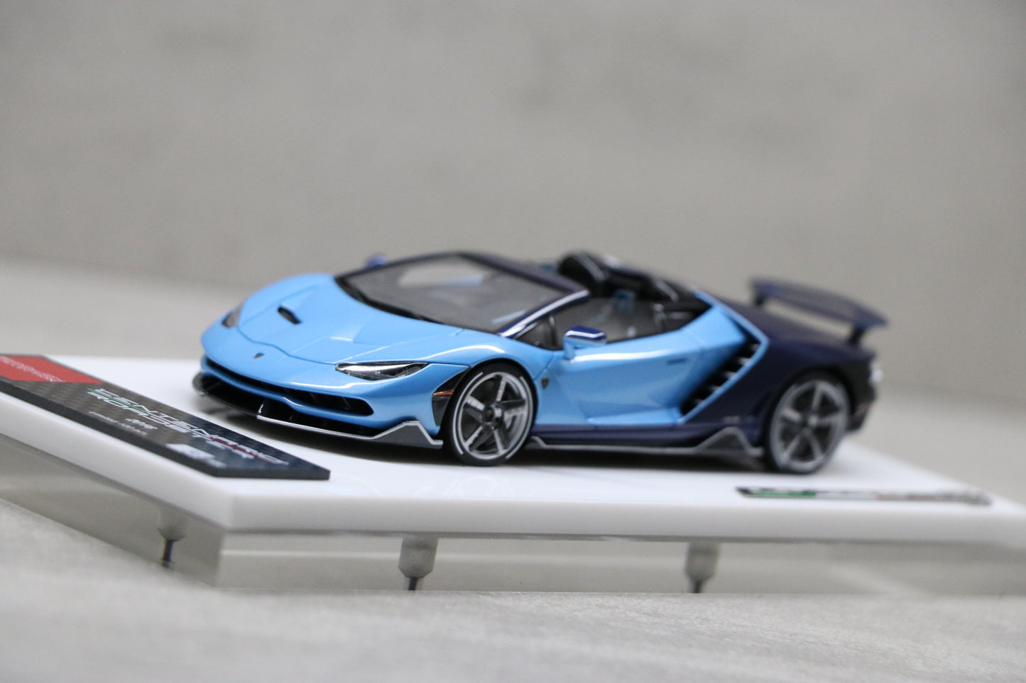 Make Up Eidolon Lamborghini Centenario Roadster LP770-4 2016 Rear Wing up in Blu Cepheus & Blu Hera