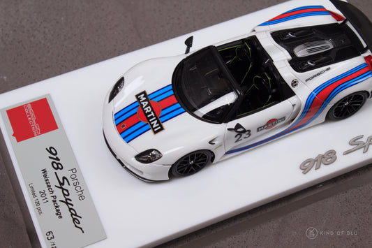 Porsche 918 Spyder weissach package 2011 Rear Wing up in Martini Livery — em812a 1