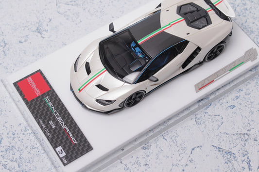 Lamborghini Centenario LP770-4 2016 Rear Wing up in Bianco Banopus — 01