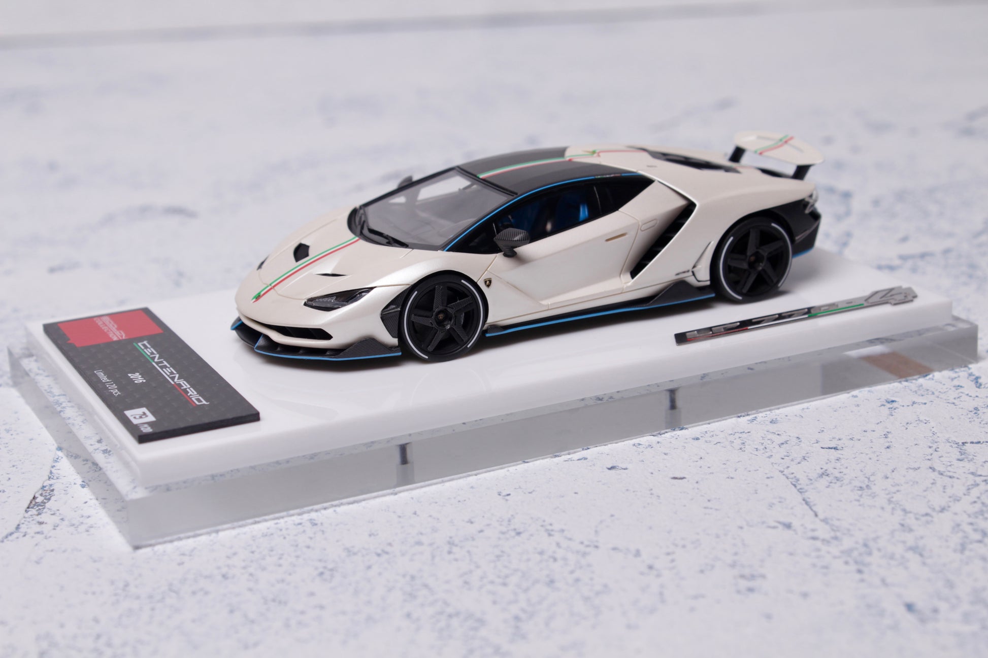 Lamborghini Centenario LP770-4 2016 Rear Wing up in Bianco Banopus — 03