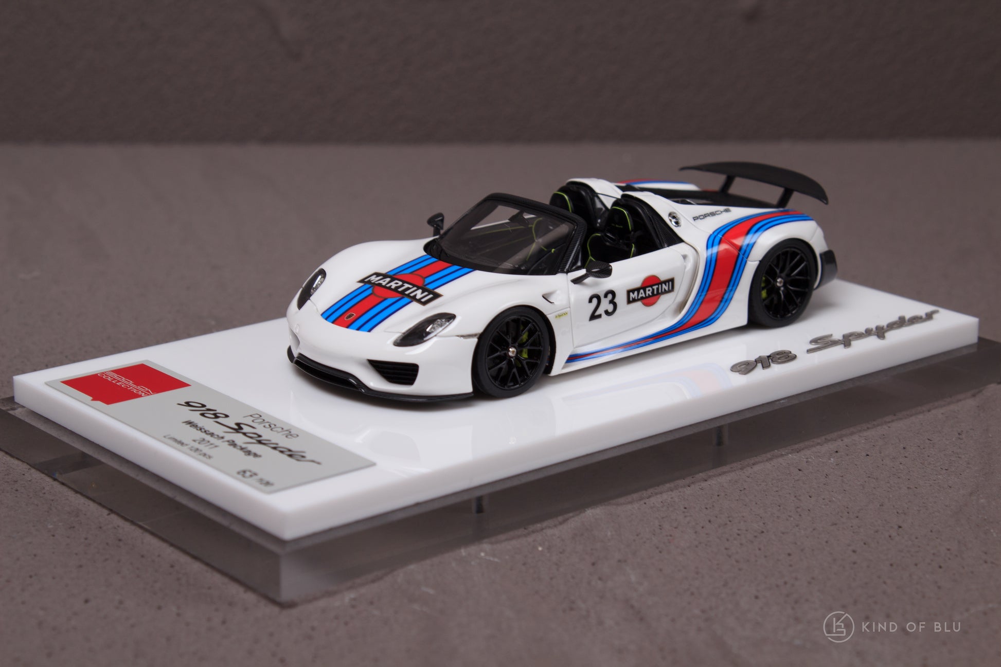 Porsche 918 Spyder weissach package 2011 Rear Wing up in Martini Livery — em812a 3