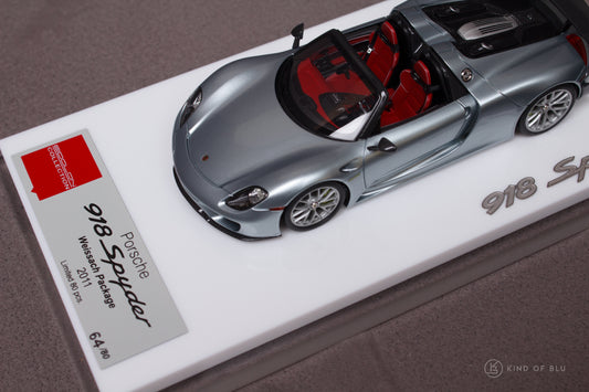 Porsche 918 Spyder weissach package 2011 Rear Wing up in Rhodium Silver Metallic — em812d 1