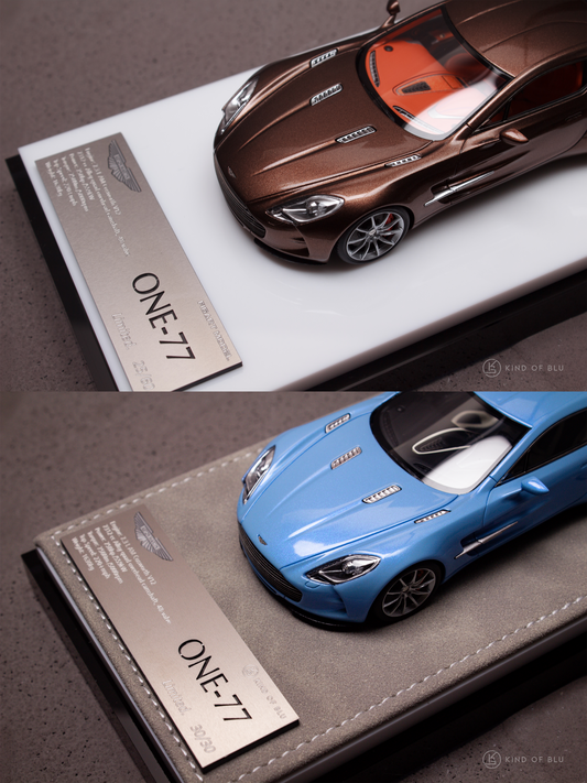Aston Martin One-77  in Bronze Pearl & in Blue Moon Pearl