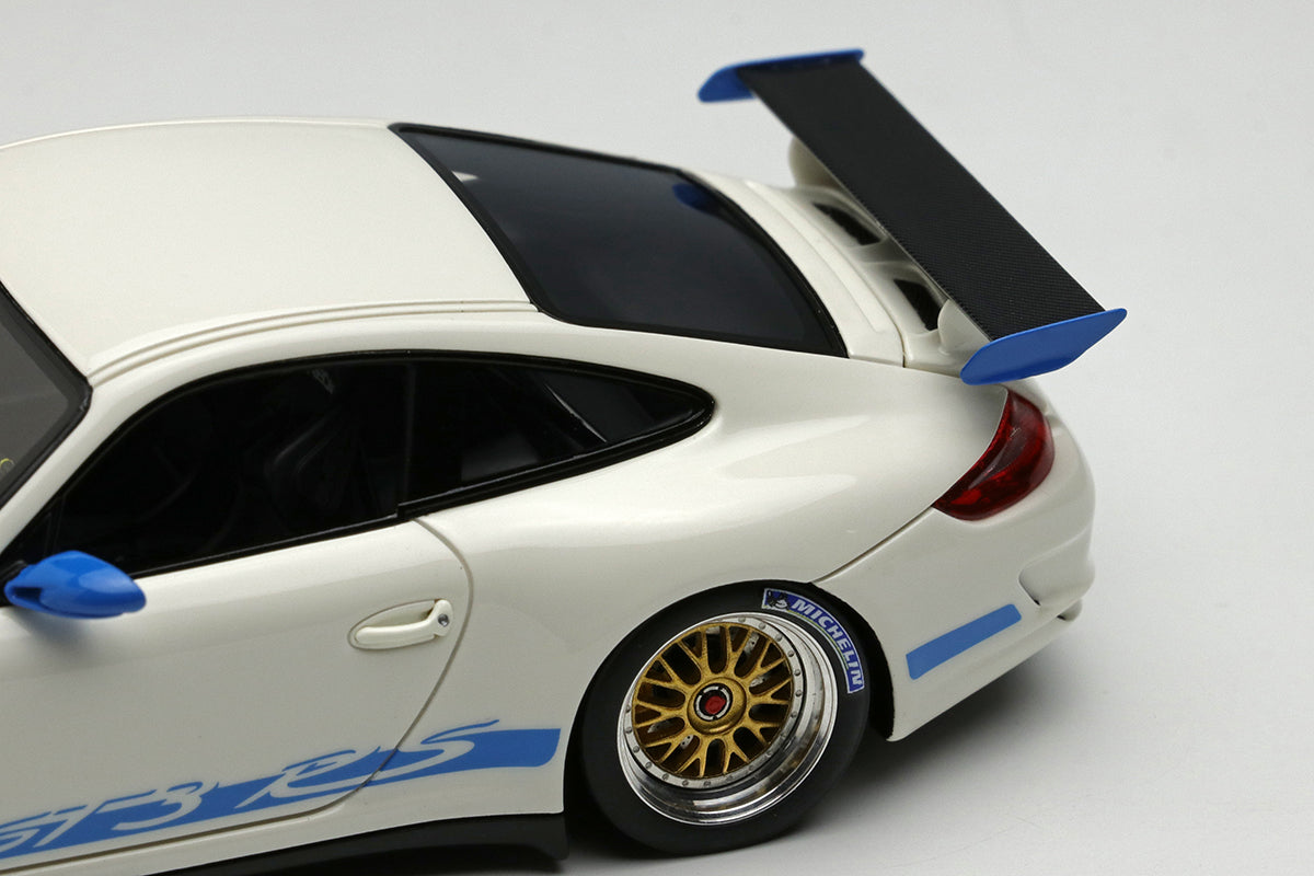 Make Up EIDOLON 1:43 Porsche 911 (997) GT3 RS 2007 (BBS LM Wheel) White with Blue Stripes